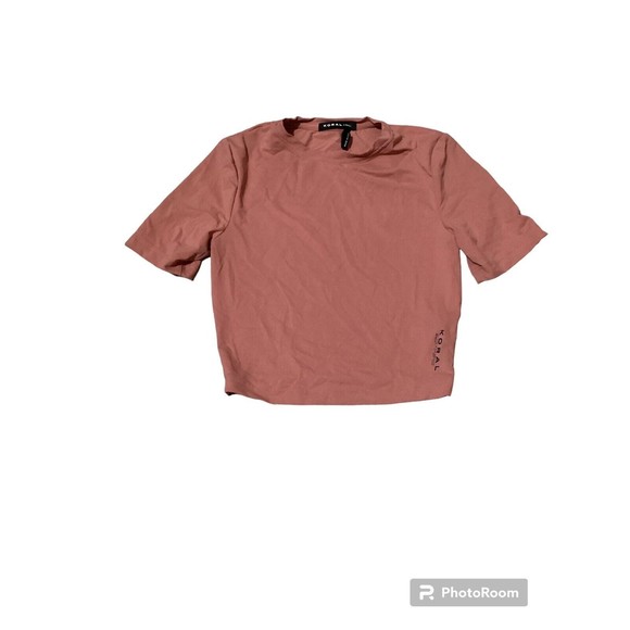Koral Baby Cropped Athletic Top Light Pink Short Sleeve XS - Picture 2 of 7